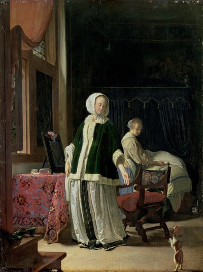 La toilette mattutina di una giovane donna da Frans van Mieris